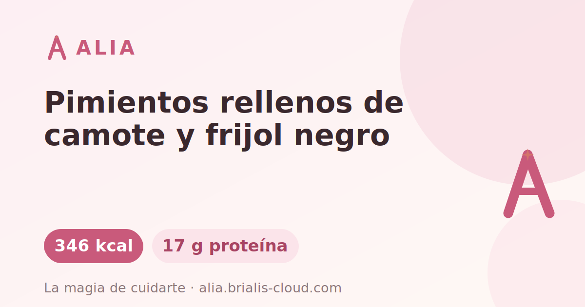 Pimientos rellenos de camote y frijol negro