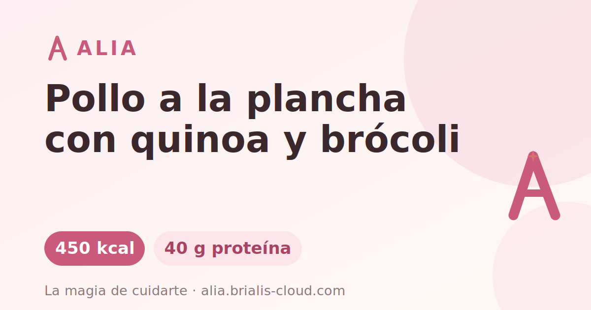 Pollo a la plancha con quinoa y brócoli
