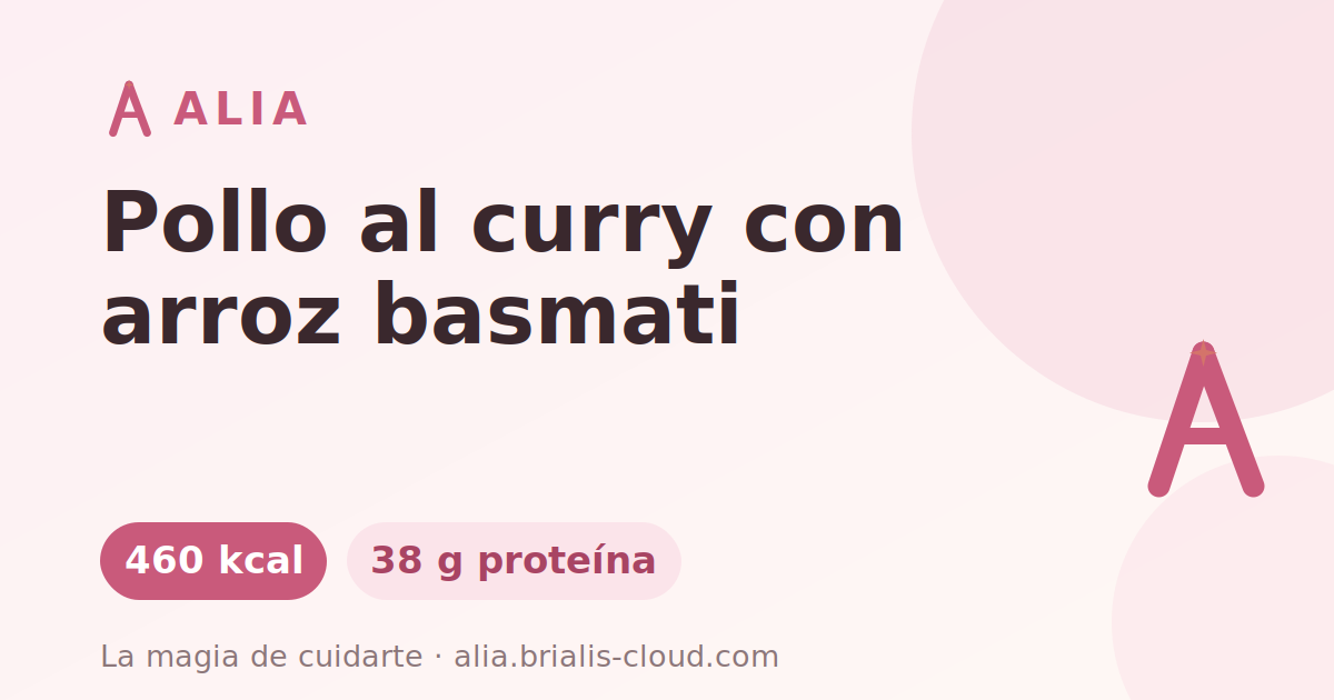 Pollo al curry con arroz basmati