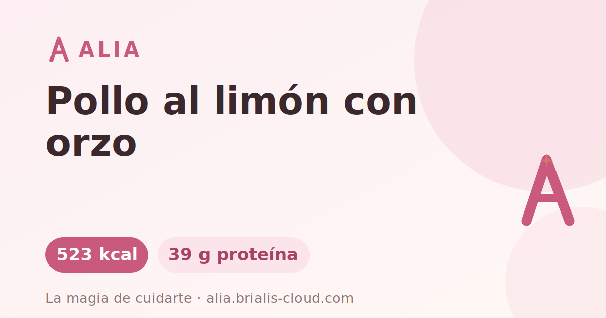 Pollo al limón con orzo