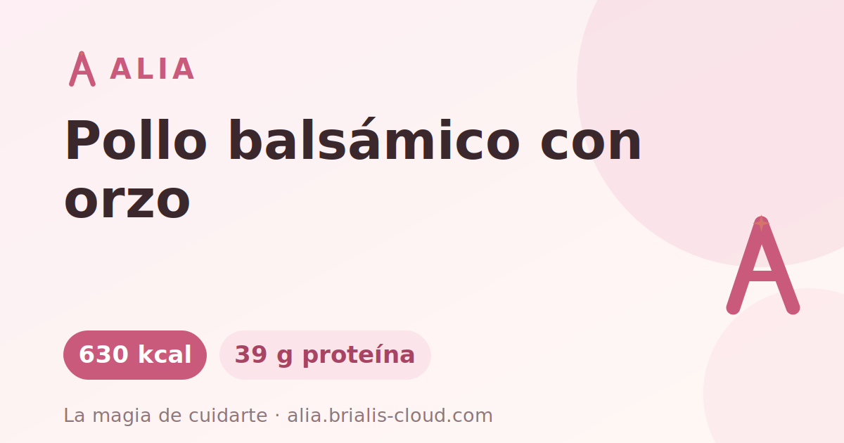 Pollo balsámico con orzo