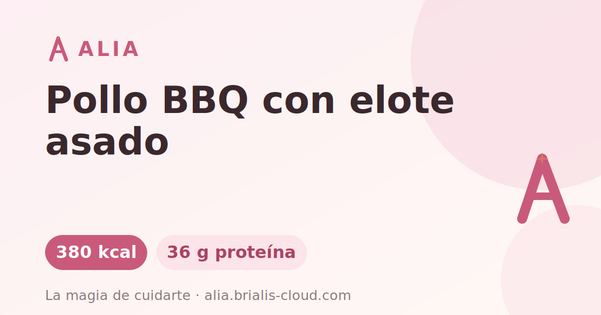 Pollo BBQ con elote asado