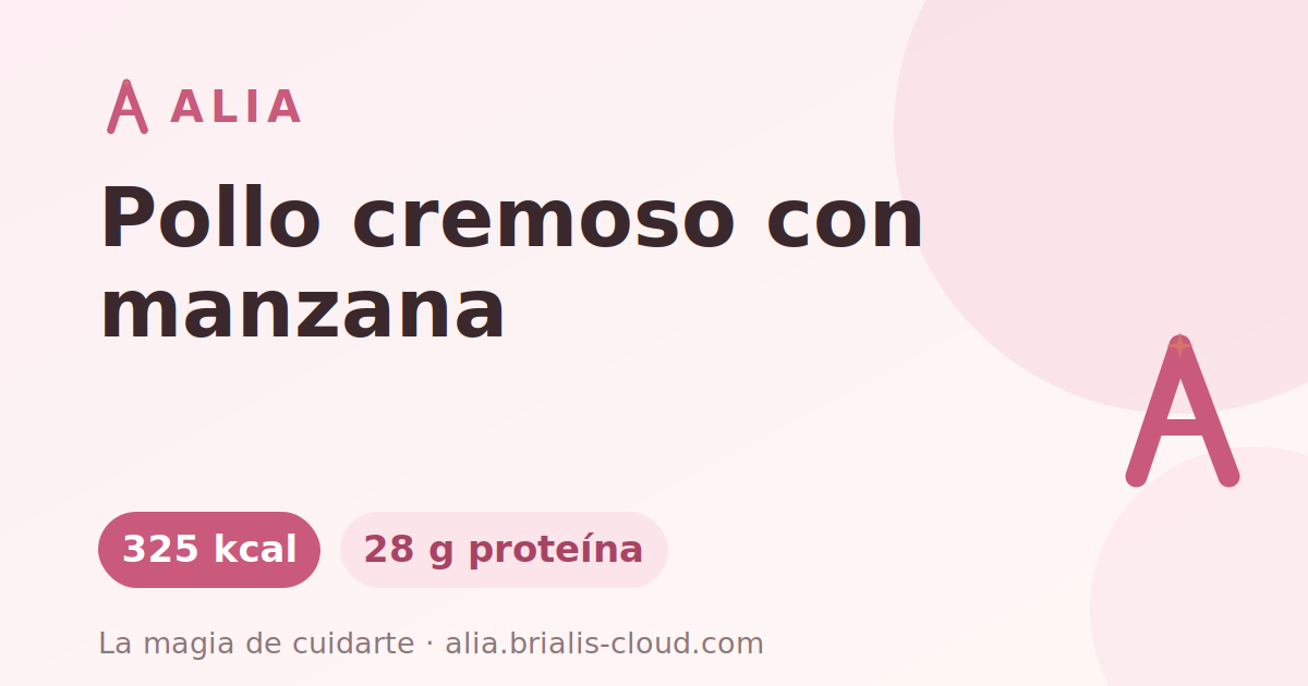 Pollo cremoso con manzana