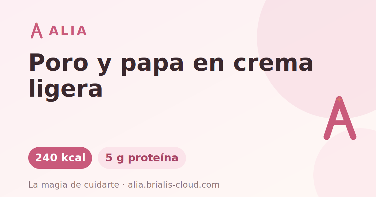 Poro y papa en crema ligera