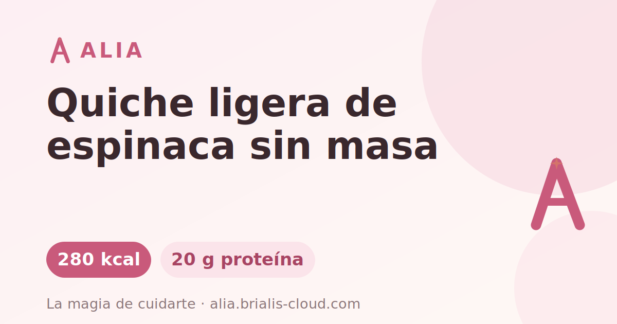 Quiche ligera de espinaca sin masa