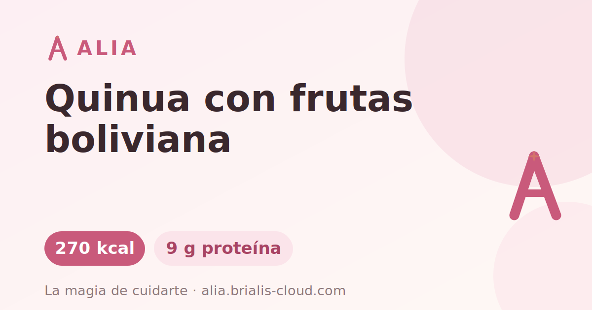 Quinua con frutas boliviana