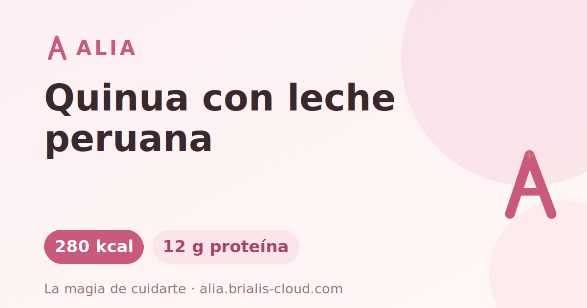Quinua con leche peruana