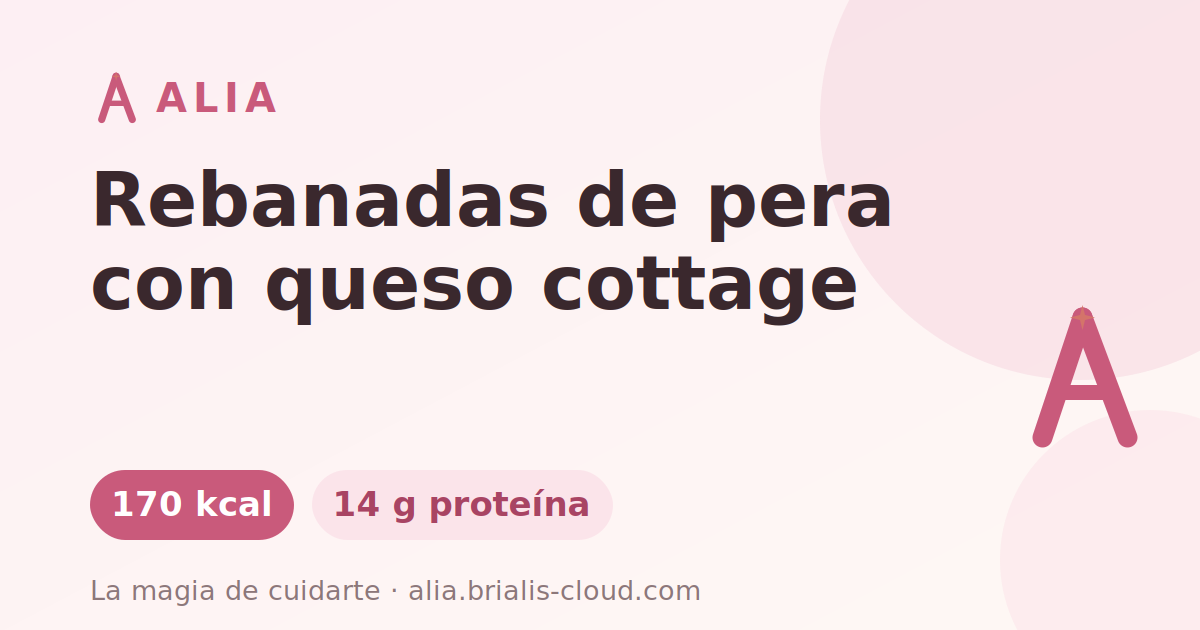 Rebanadas de pera con queso cottage