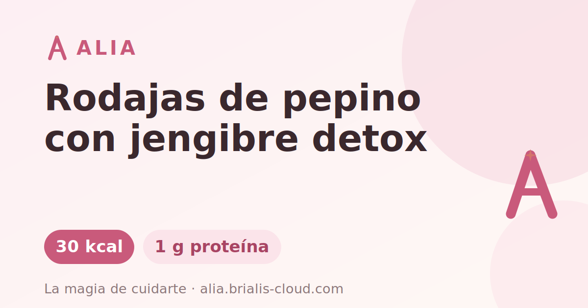 Rodajas de pepino con jengibre detox