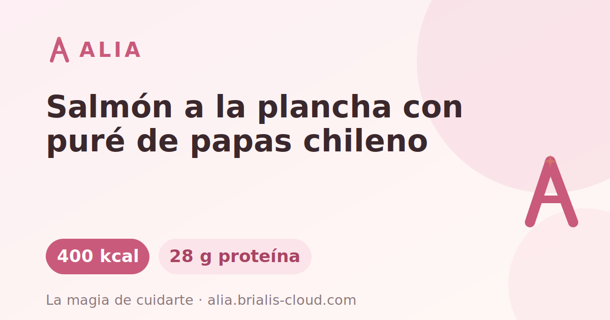 Salmón a la plancha con puré de papas chileno
