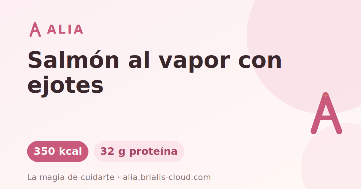 Salmón al vapor con ejotes
