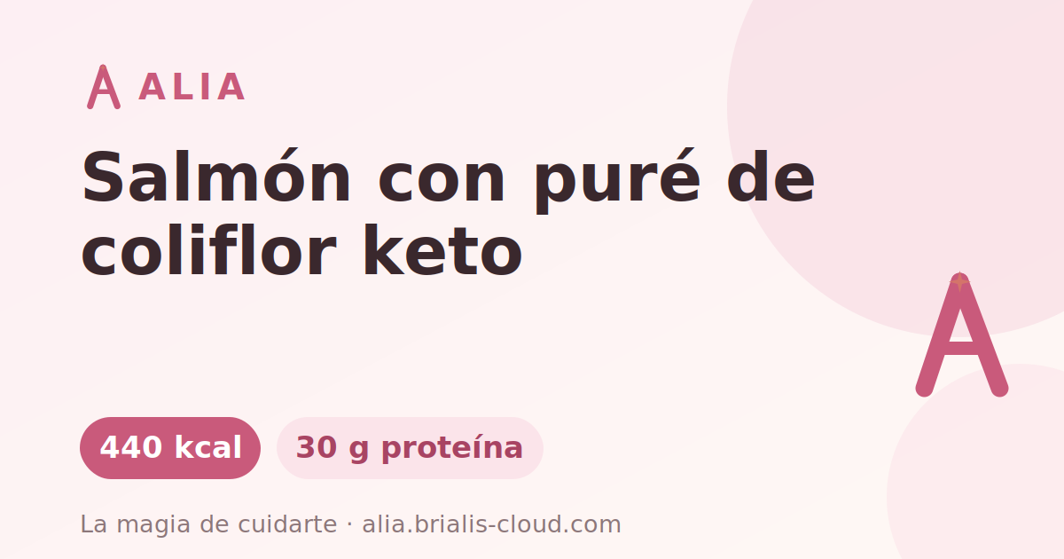 Salmón con puré de coliflor keto