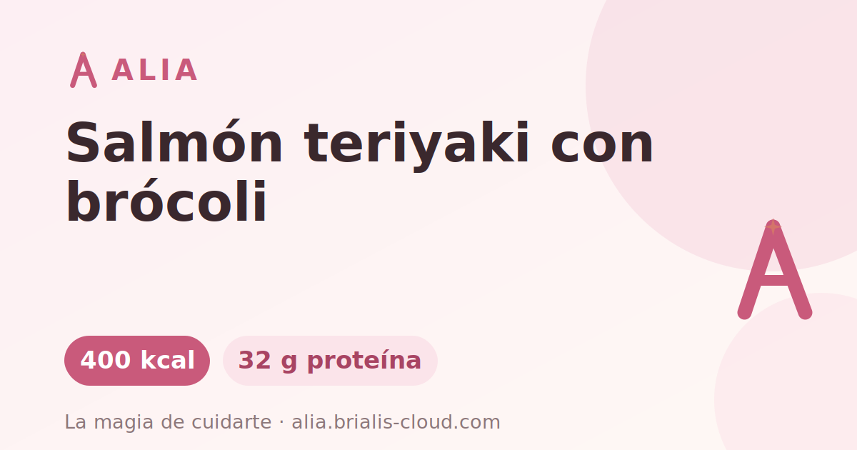 Salmón teriyaki con brócoli