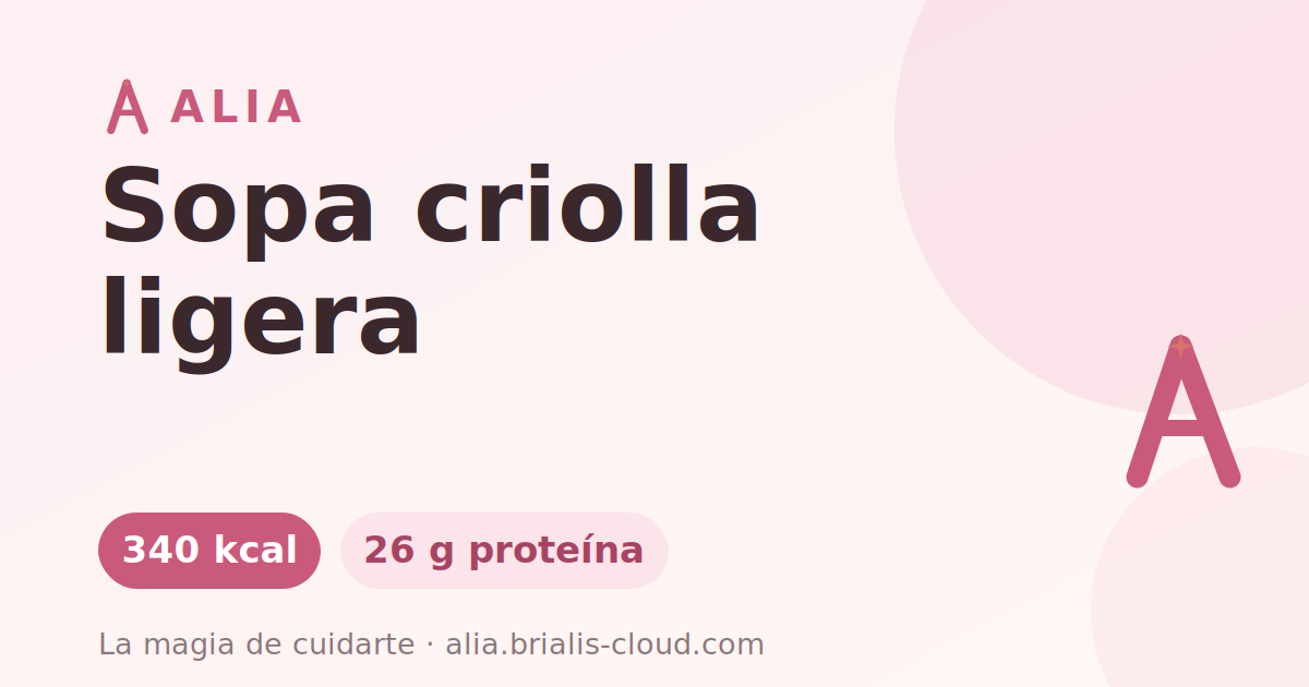 Sopa criolla ligera
