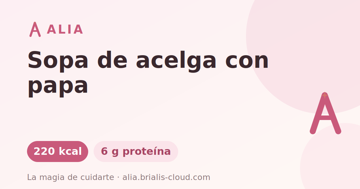 Sopa de acelga con papa