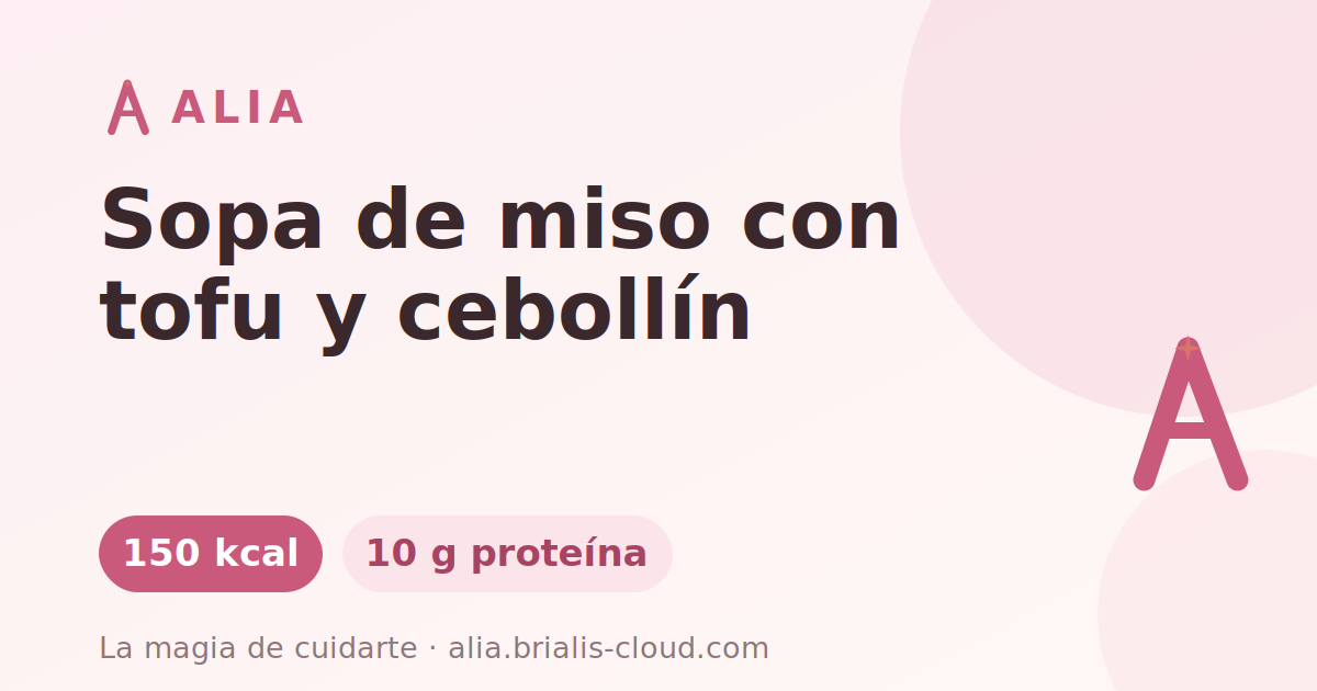 Sopa de miso con tofu y cebollín