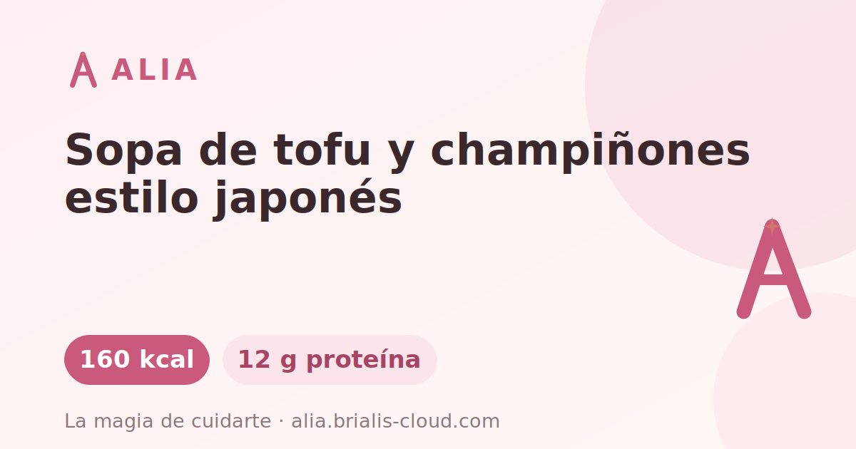 Sopa de tofu y champiñones estilo japonés