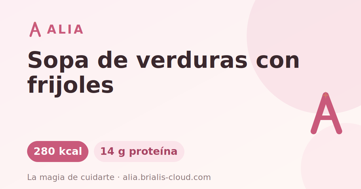 Sopa de verduras con frijoles
