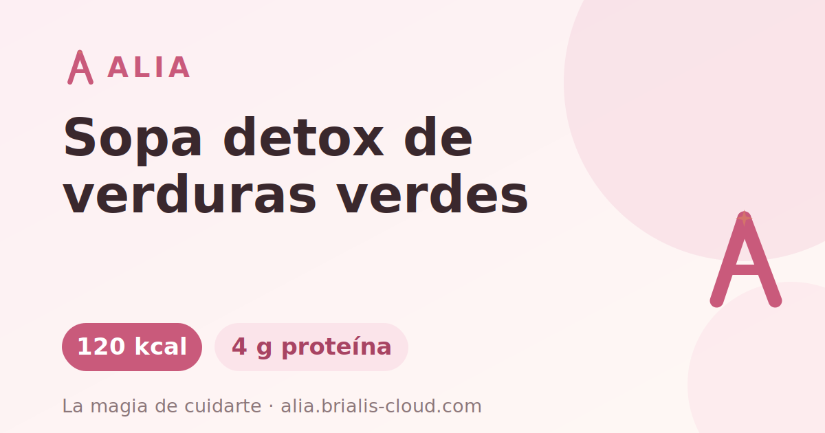 Sopa detox de verduras verdes
