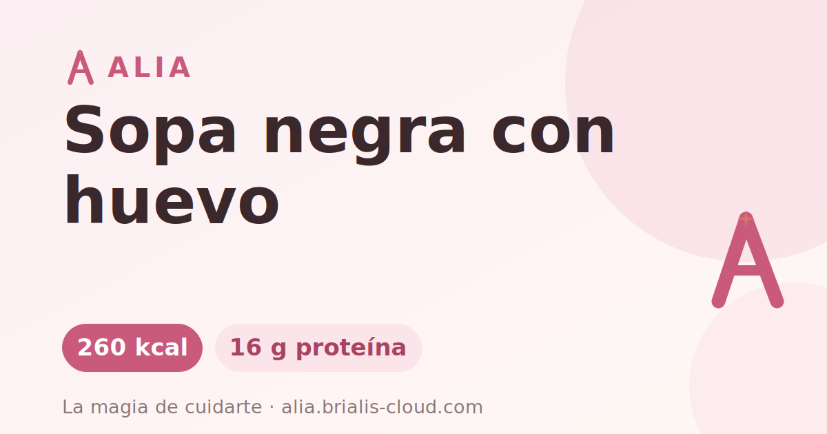Sopa negra con huevo