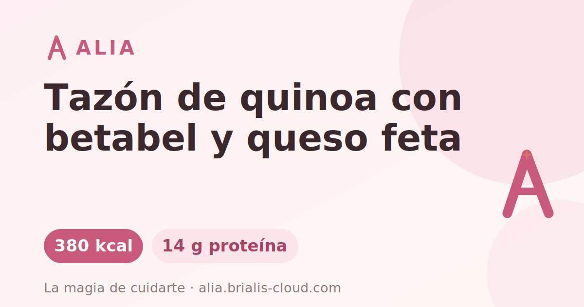 Tazón de quinoa con betabel y queso feta