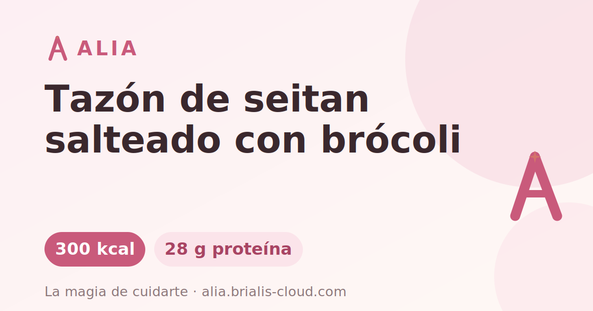 Tazón de seitan salteado con brócoli