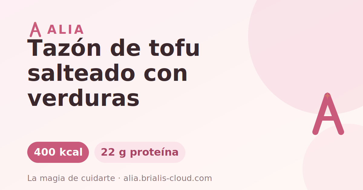 Tazón de tofu salteado con verduras