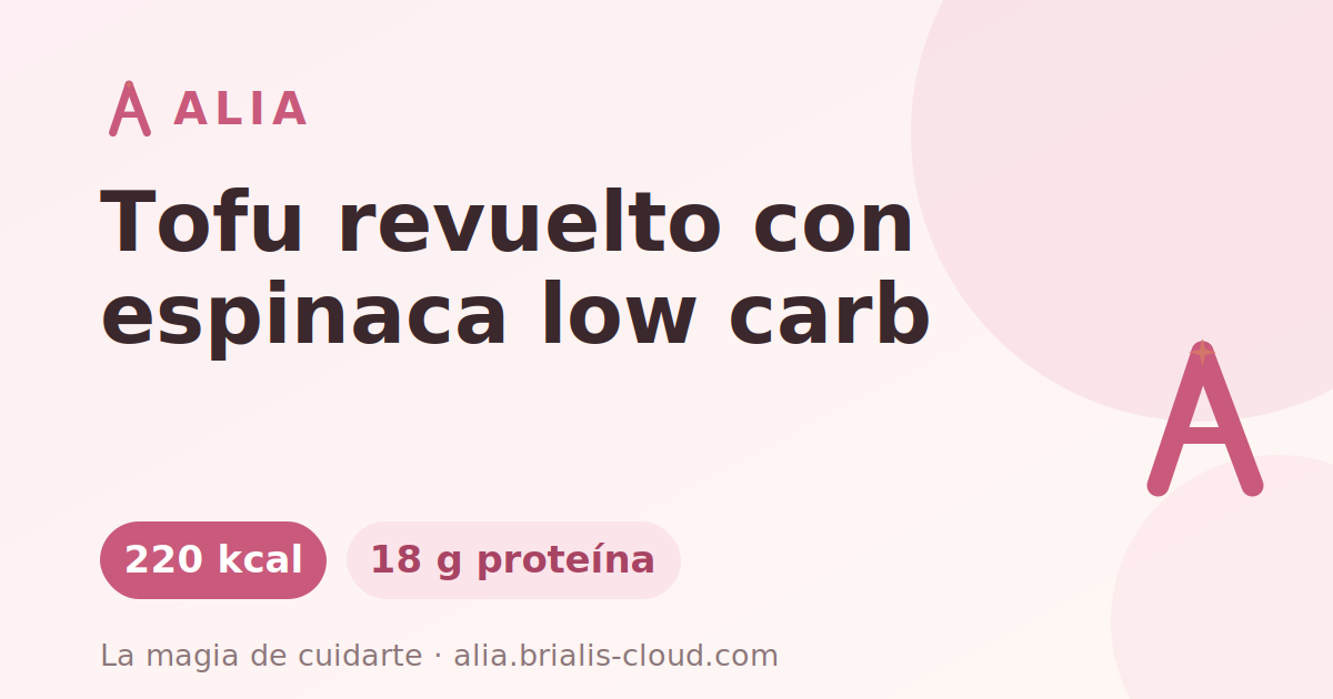 Tofu revuelto con espinaca low carb