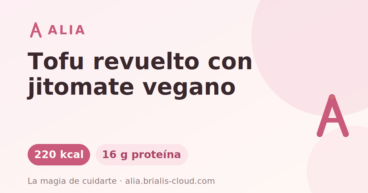 Tofu revuelto con jitomate vegano