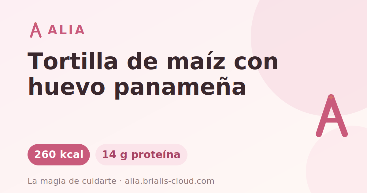 Tortilla de maíz con huevo panameña