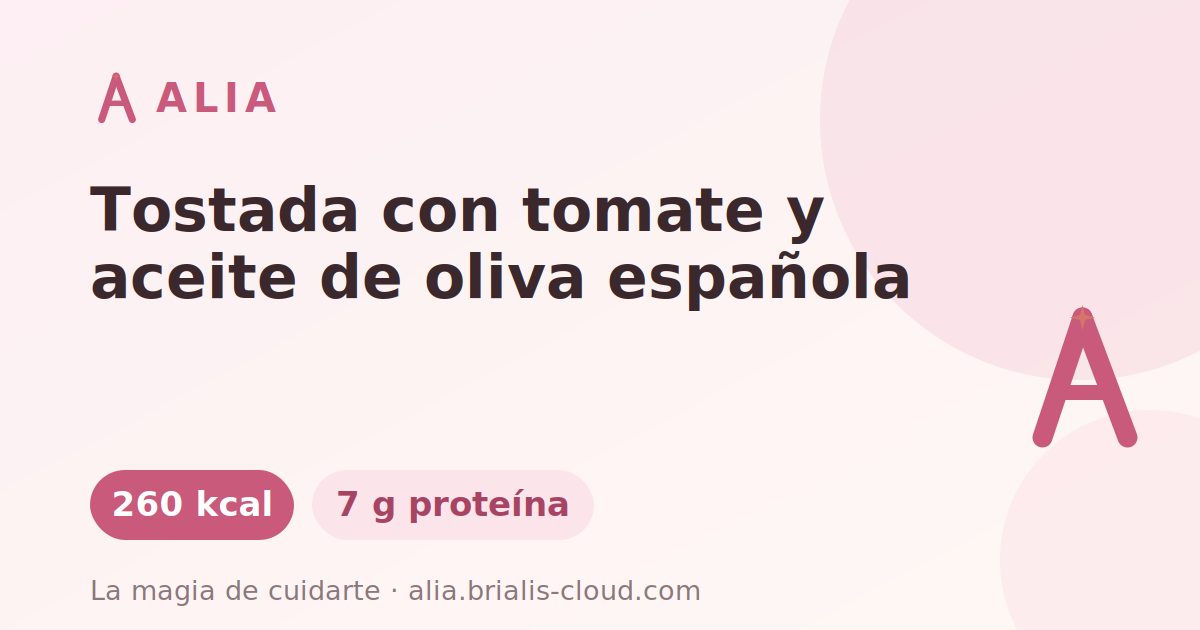 Tostada con tomate y aceite de oliva española