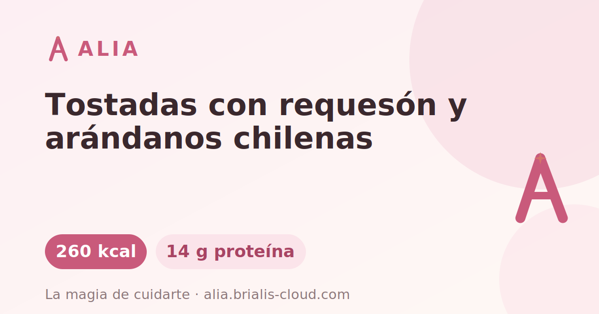 Tostadas con requesón y arándanos chilenas