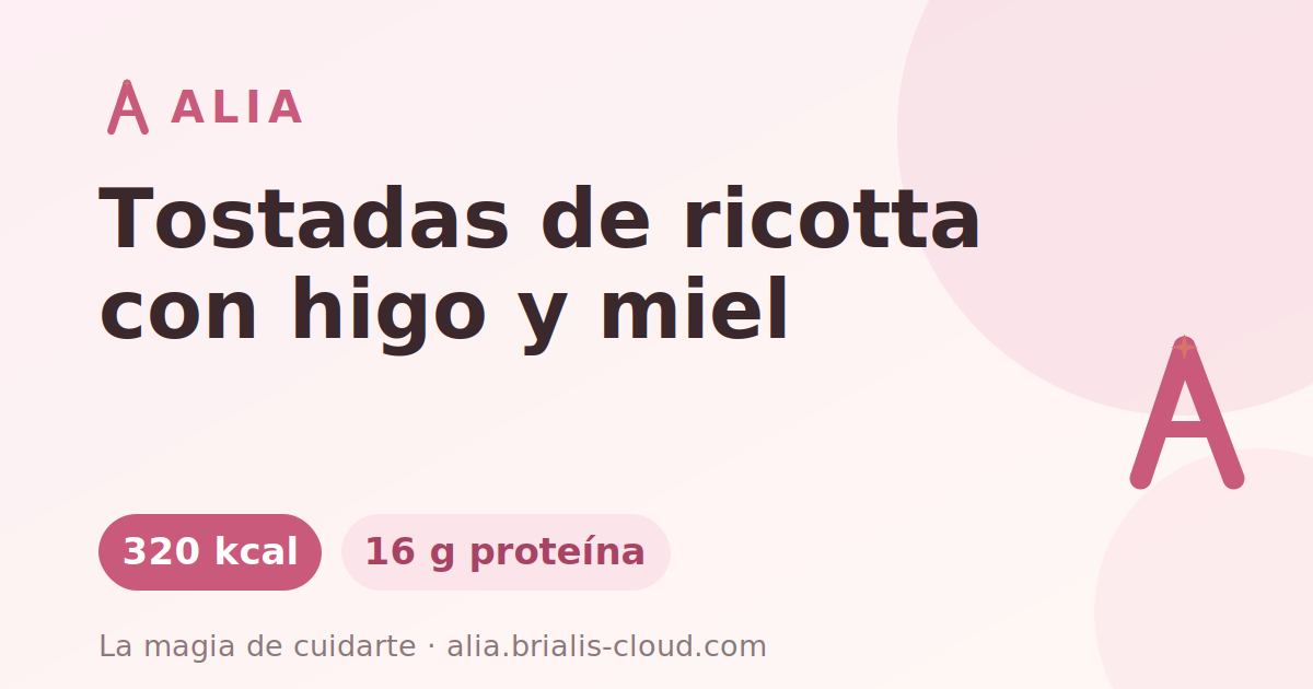 Tostadas de ricotta con higo y miel