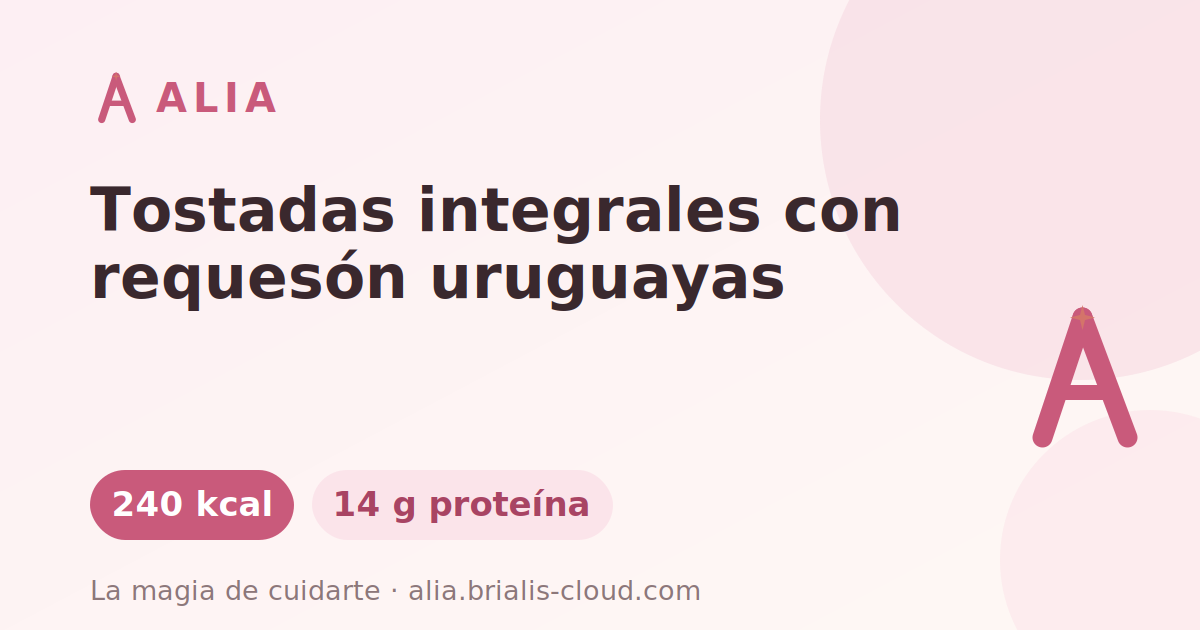 Tostadas integrales con requesón uruguayas