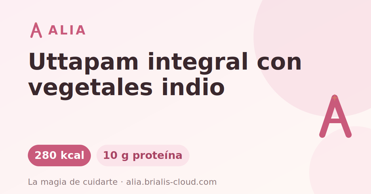 Uttapam integral con vegetales indio