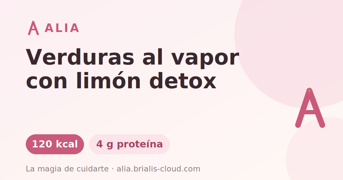 Verduras al vapor con limón detox