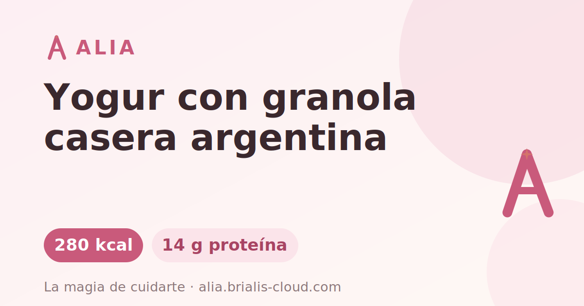 Yogur con granola casera argentina