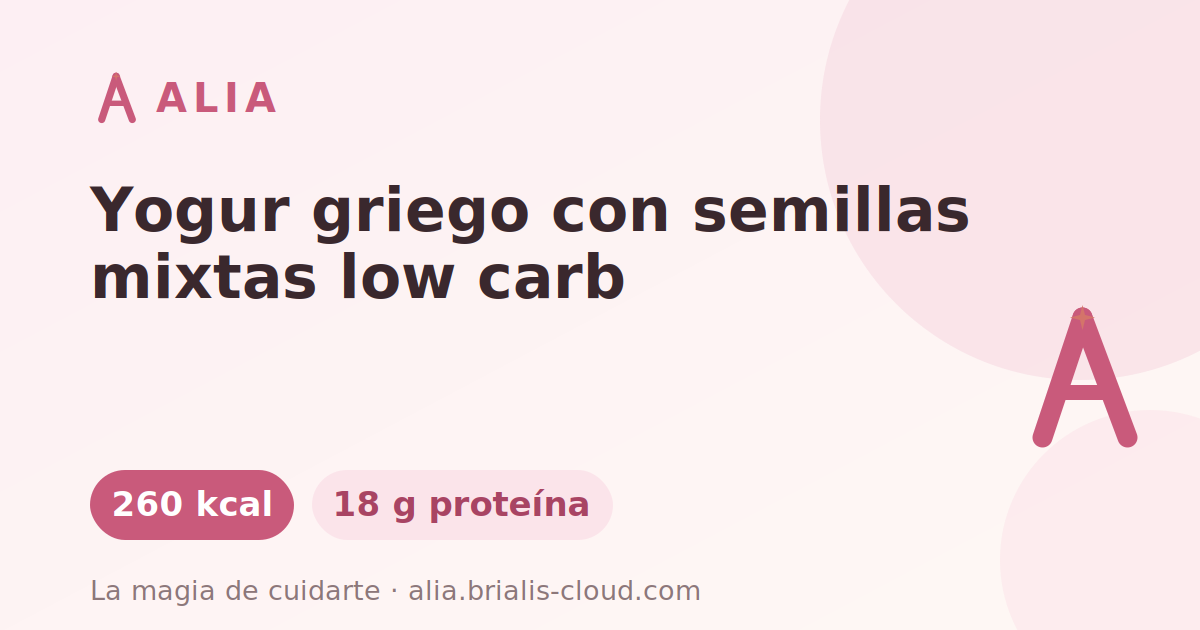 Yogur griego con semillas mixtas low carb